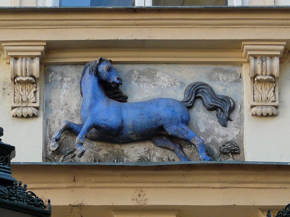 Black Pony house sign, Prague