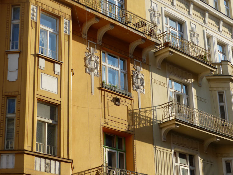 art nouveau apartments, Vinohrady