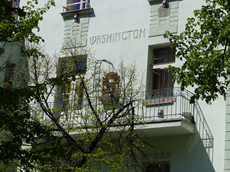 art nouveau facade, Prague